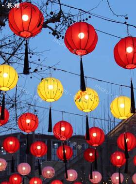 元旦新过年圆星球ADR灯笼景区街古风中道户外形防水防式晒弹力布