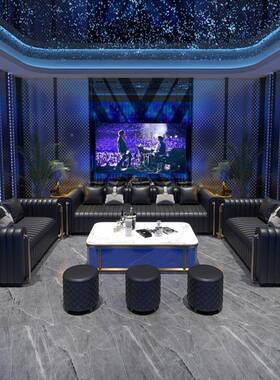 kt厅v私人影院酒吧夜NQZ总发会沙包厢港式轻奢清吧歌舞茶几组合实
