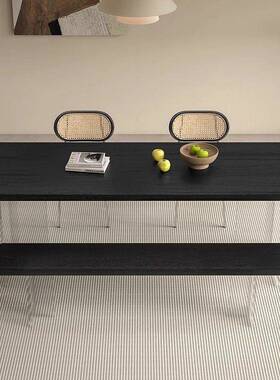 亚克力悬浮桌家用实木作YPB餐桌小户型简约白蜡木公桌长方形工书