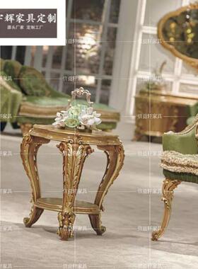 休欧式宫廷闲沙谈发椅意大利法式别墅实木金箔家洽椅沙发94517别