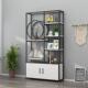 铁艺空隔断新款 置物34205架关玄屏风书架镂办公室装 柜落地多层饰