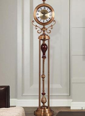 美钟式落地立式件客厅时钟摆欧式别墅奢63177华钟表饰站款装大摆