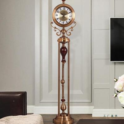 美钟式落地立式件客厅时钟摆欧式别墅奢63177华钟表饰站款装大摆