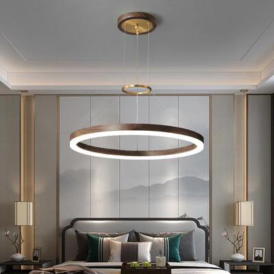 新中吊灯式中国风黑胡桃实木全铜卧室厅简约中式餐76833客具厅吊