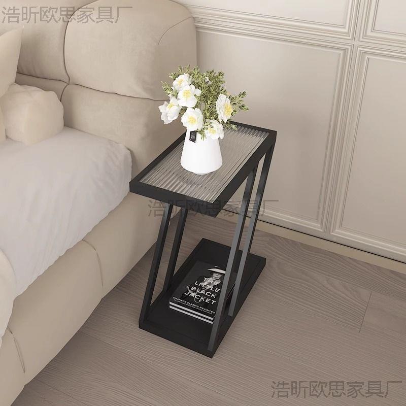 极窄床柜现代茶几简约置物架床边头ODE轻客厅动沙发几可移奢边几