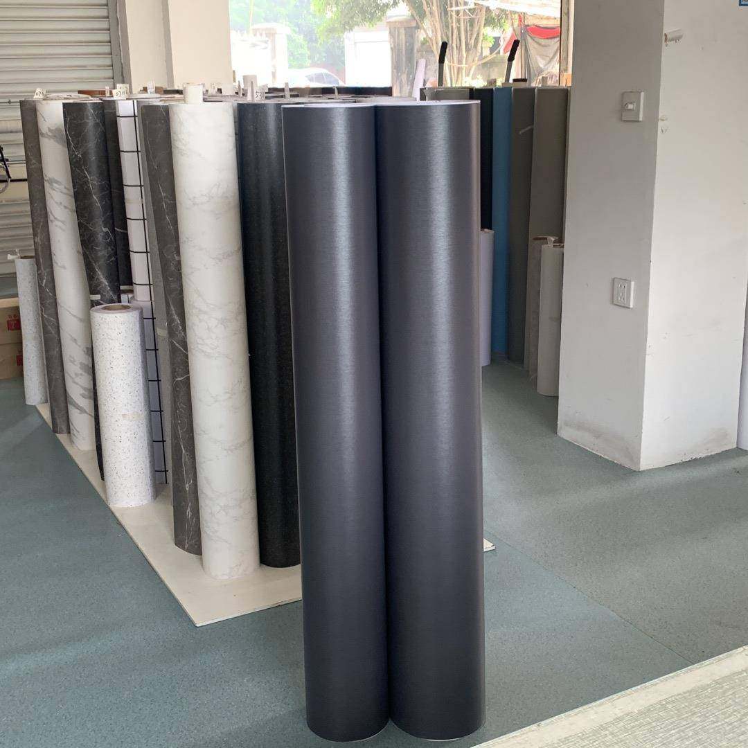 特厚灰色拉丝亚光自粘墙纸壁纸展柜展厅饰装膜翻新贴贴波音纸ZKN