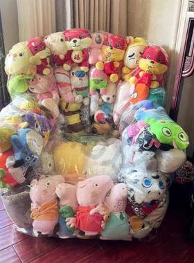 #眸外透明拉沙绳套发创意娃娃塞透明沙发娃CIN娃玩具玩偶收纳拉