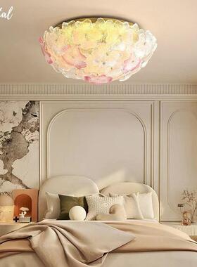 法式花朵吸灯厅轻奢水晶卧室瓣花灯大顶气书房餐主卧广东90248中山灯具