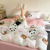 全四棉件100纯棉四季 加厚亲肤床上用品床单被套宿舍XAD学生三4套