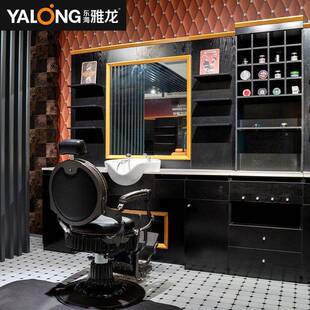男DVU店士美发馆镜台理发镜子镜发油廊美发头带洗头盆镜柜