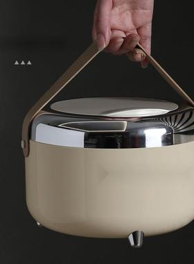 桌面垃圾桶头家可用台面办室客厅爱卧室床车GRU载收纳公桶厨房垃