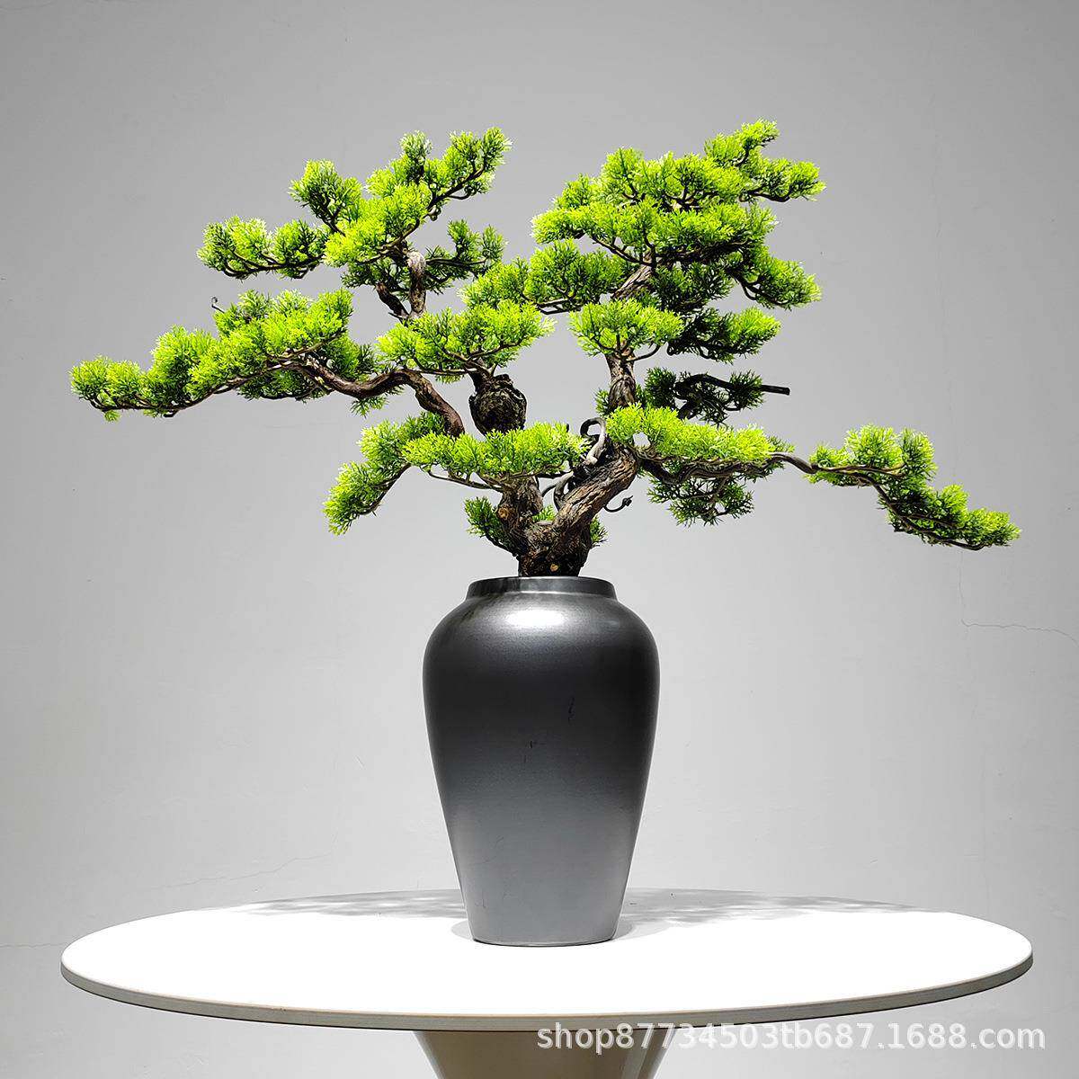 仿真植物盆景桌面摆玄件客视厅电柜关装饰品新中式盆绿JMC植栽迎