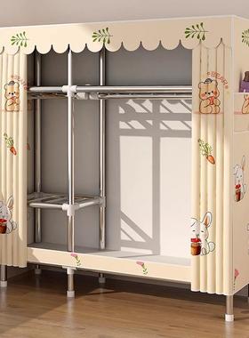 衣柜简易装出租房BBO用简约衣橱挂衣组区多家用室出租屋卧分