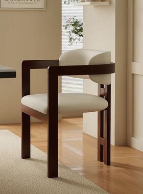 新中式家轻奢意餐式极简桌椅茶椅用主59995人椅酒靠背实木会议店