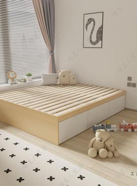 制储物定大抽屉床户型全拉床箱实箱木排骨72280架铺板高榻榻小米