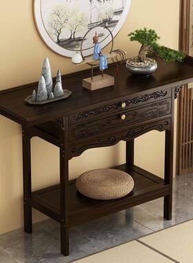 花架置新物架阳台地式花台中式玄台客落厅入户进门关端景台条EGF