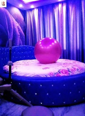 情侣寓圆床水民宿馆家WQV具轻奢公主题酒店宾电动床轻奢床客栈床