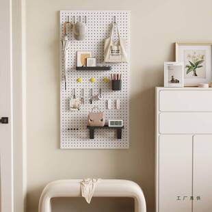 洞洞书板墙上置物架户玄关饰挂板定装制柜内不入锈ERN钢桌磁吸收