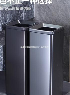 商用酒式擦手纸垃圾桶方形无盖大号直投厨URU店卫生间加房高大容