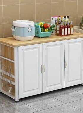 厨房柜炉子储OLS层物柜切菜桌微波置物柜架落地家用碗橱收纳多小