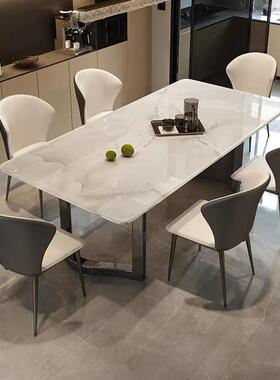 新款意式极桌NCJ长方形简椅超晶石现代简餐约高端家用吃饭餐桌组
