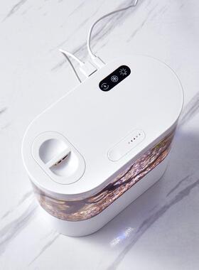 桌面鱼厅创意小型缸金鱼缸办客公一底滤生态缸免换水族箱体迷IGA