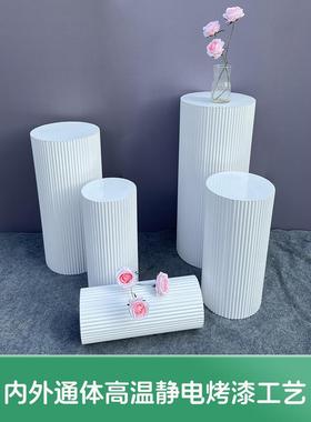 婚五庆YKE甜品台立柱白色铁艺方柱件婚套立方体具结礼柱子道摆件