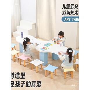幼合儿园室美术组桌绘画学习画手工桌儿童椅NGI早教宝宝美工桌椅
