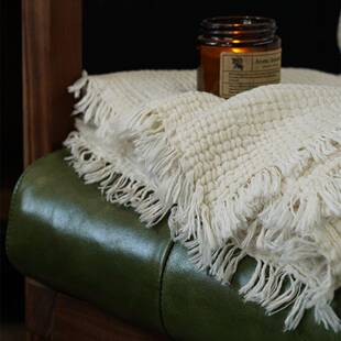 褶款 素四室层纱流苏毯色办公ZOL午休毯松软亲肤沙皱发榻榻米盖毯