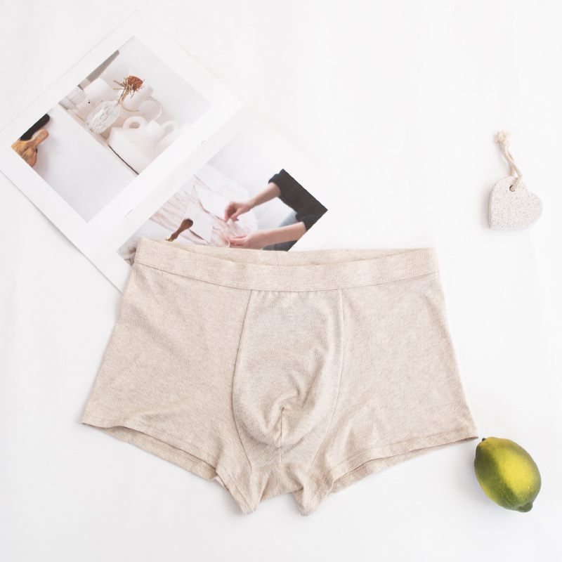 【大潘专属】男士麻棉海藻内裤抗菌透气夏天平角纯色莫代尔