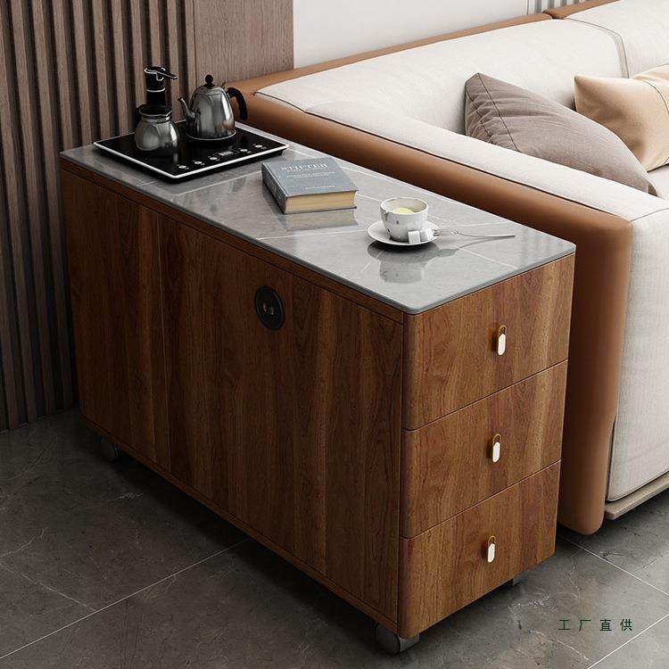 新中式沙发边柜侧边柜边几客厅可移动胡桃木岩板小茶几茶台茶吧机,收纳整理,烫衣板及配件,淘宝优惠券,粉丝福利购,淘宝优惠卷