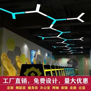 工业风人字形吊灯Y字型y形灯办公室健身房造型灯商场创意LED吊灯