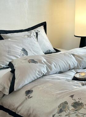 舒尊客||A类新中式长绒棉风件套莱四赛尔全YXYX水墨画棉纯棉被套