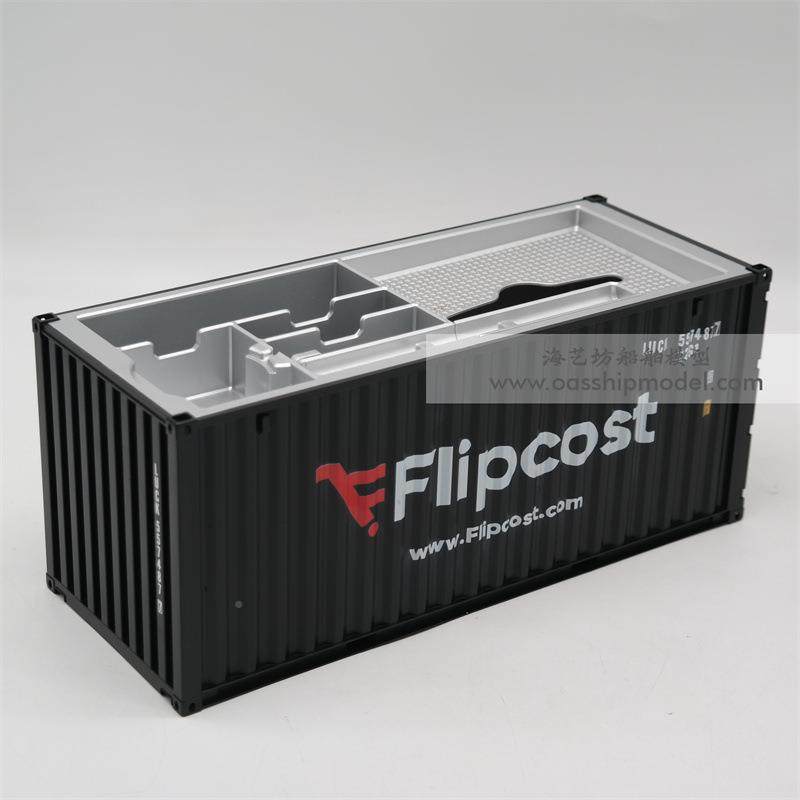 1比5600主题集装箱纸巾盒模型2企业log订制海艺o模坊船工厂