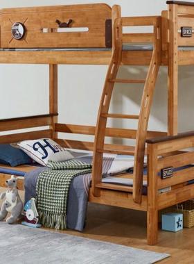 SLAAB65全实木床实体店子母床上下床高低AB657上下铺儿童床7橡木A