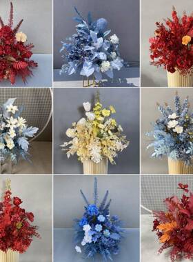 婚庆路宾引仿真摆件盆花桌花婚礼KPS迎区景装饰花背点t台布置花绢