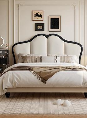 大司马法式奶风床主卧双网44182红人大软床现代简油约蝴蝶科技布