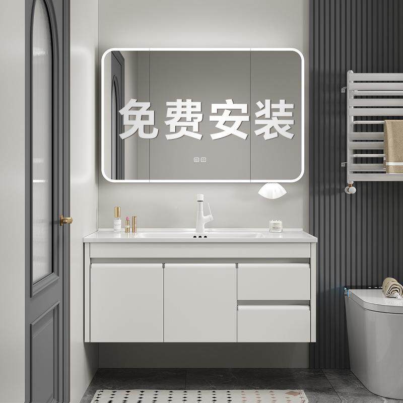 脸包安装不锈钢蜂窝浴柜组合洗手洗710池陶瓷一体盆铝室面卫生间