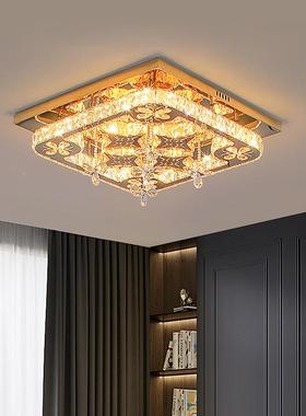 晶吸顶灯方形客厅灯水LCCH室ED灯具卧长灯餐厅灯简约现代轻奢大厅