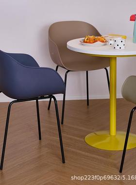 餐椅家用务加厚人靠椅背塑料子简约休61100闲椅商洽谈会客椅客备