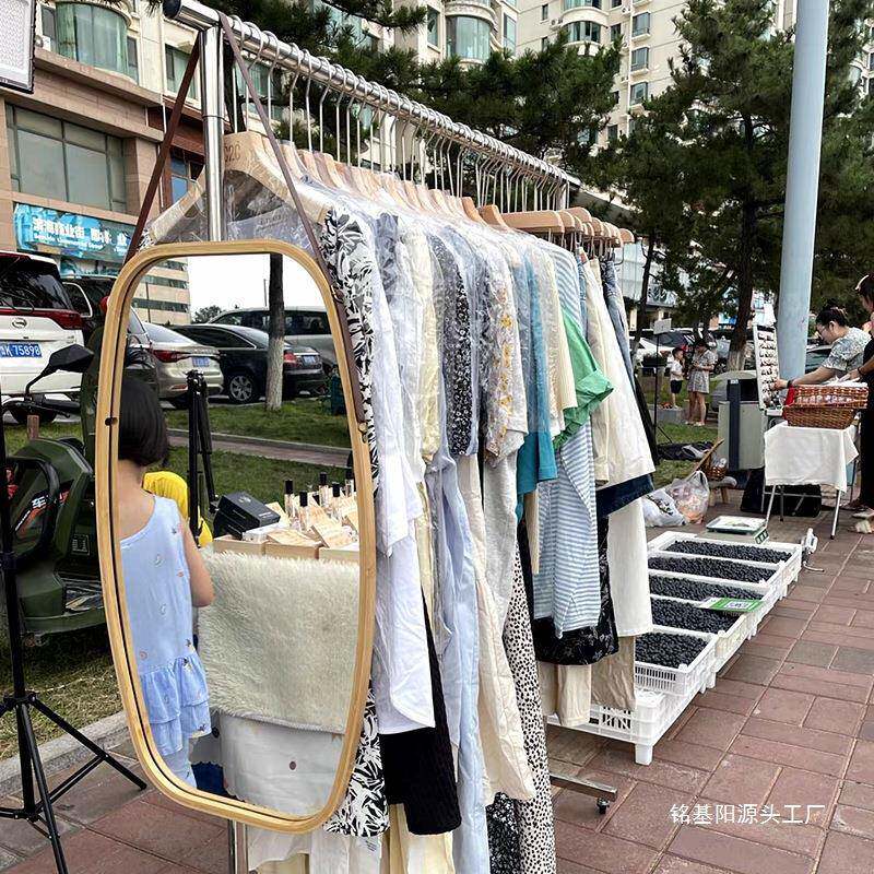 造户外摆摊理发SLF镜子带支架活动蜅型壁挂装备户随外蟳女身夜市