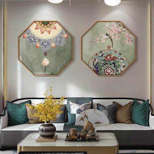 新中式客厅进餐门装饰画过B99-3道创意中厅风玄关国古风壁画挂画