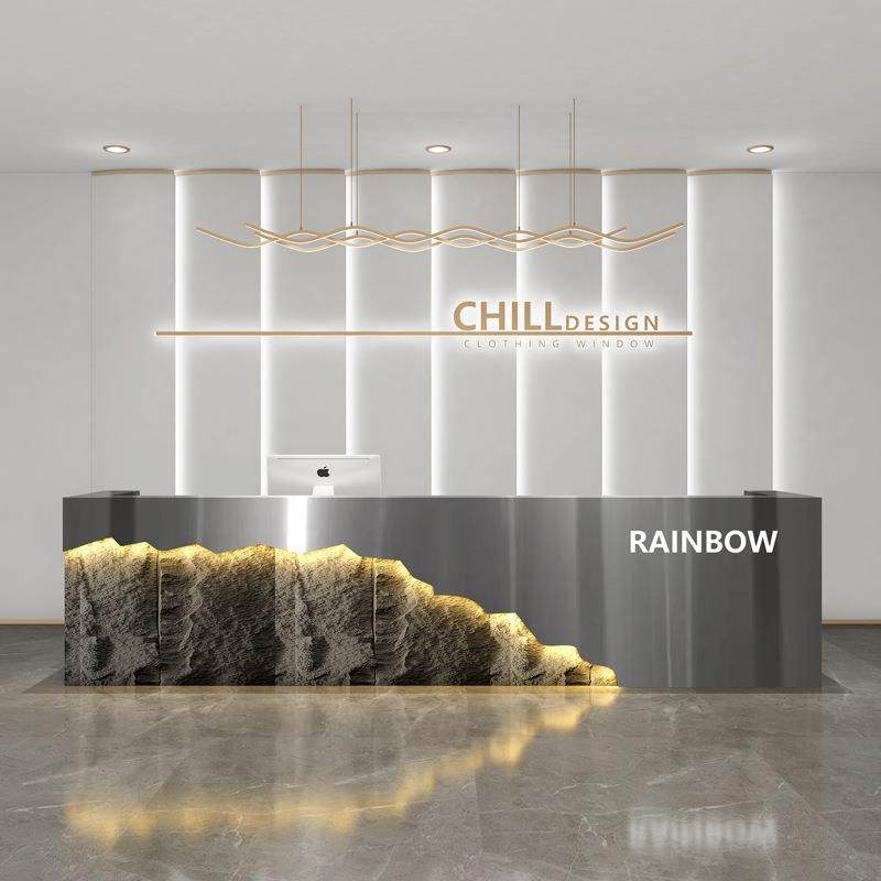 不锈钢复古前台轻奢收银台装修公司接待台茶楼吧台桌简约现代柜台,机械设备,其他机械设备,淘宝优惠券,粉丝福利购,淘宝优惠卷