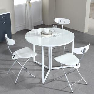 高迈登折叠餐桌小户型家用小圆桌户外简约餐桌椅组合4人小饭桌