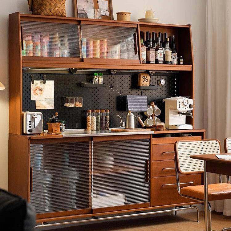 北欧实木餐边柜家用餐厅洞洞板茶水柜小户型客厅中古收纳储物柜,收纳整理,烫衣板及配件,淘宝优惠券,粉丝福利购,淘宝优惠卷