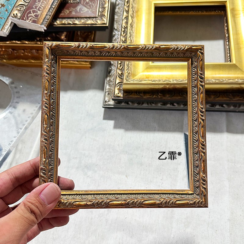 乙霏家居美式法式中古复古欧式金色2cm 小油画实木空框装饰画画框