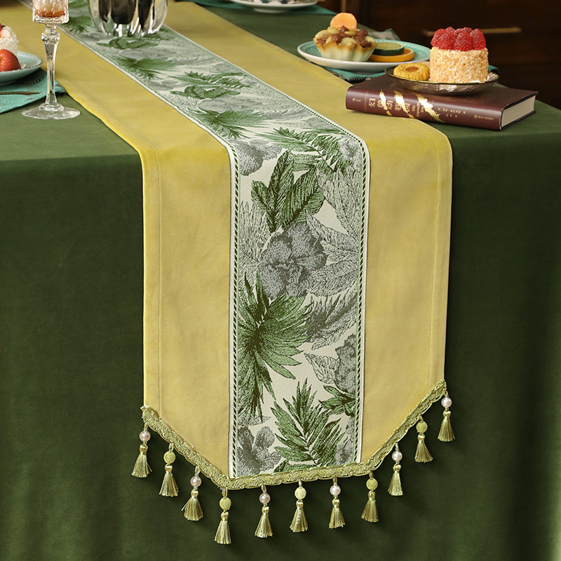 电视柜鞋柜盖巾桌旗床旗餐桌布茶几美式欧式法式提花轻奢样板房,居家布艺,桌旗,淘宝优惠券,粉丝福利购,淘宝优惠卷