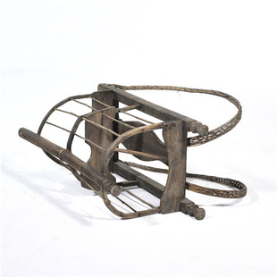 民国手工竹编大背篓民族特色宝宝背篼婴儿竹背篓背筐道具博物馆