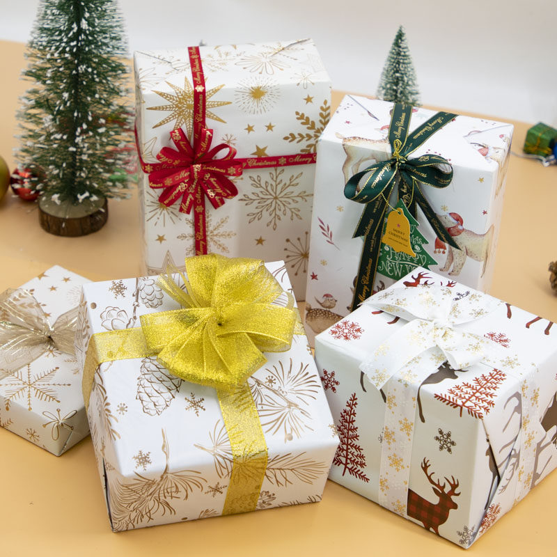 2021新品10张包邮圣诞节日元旦礼品礼物礼盒包装纸手工彩纸圣诞纸
