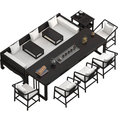 新中式沙发床黑胡桃木罗汉椅罗汉榻床塌松木白蜡木罗汉床茶桌组合